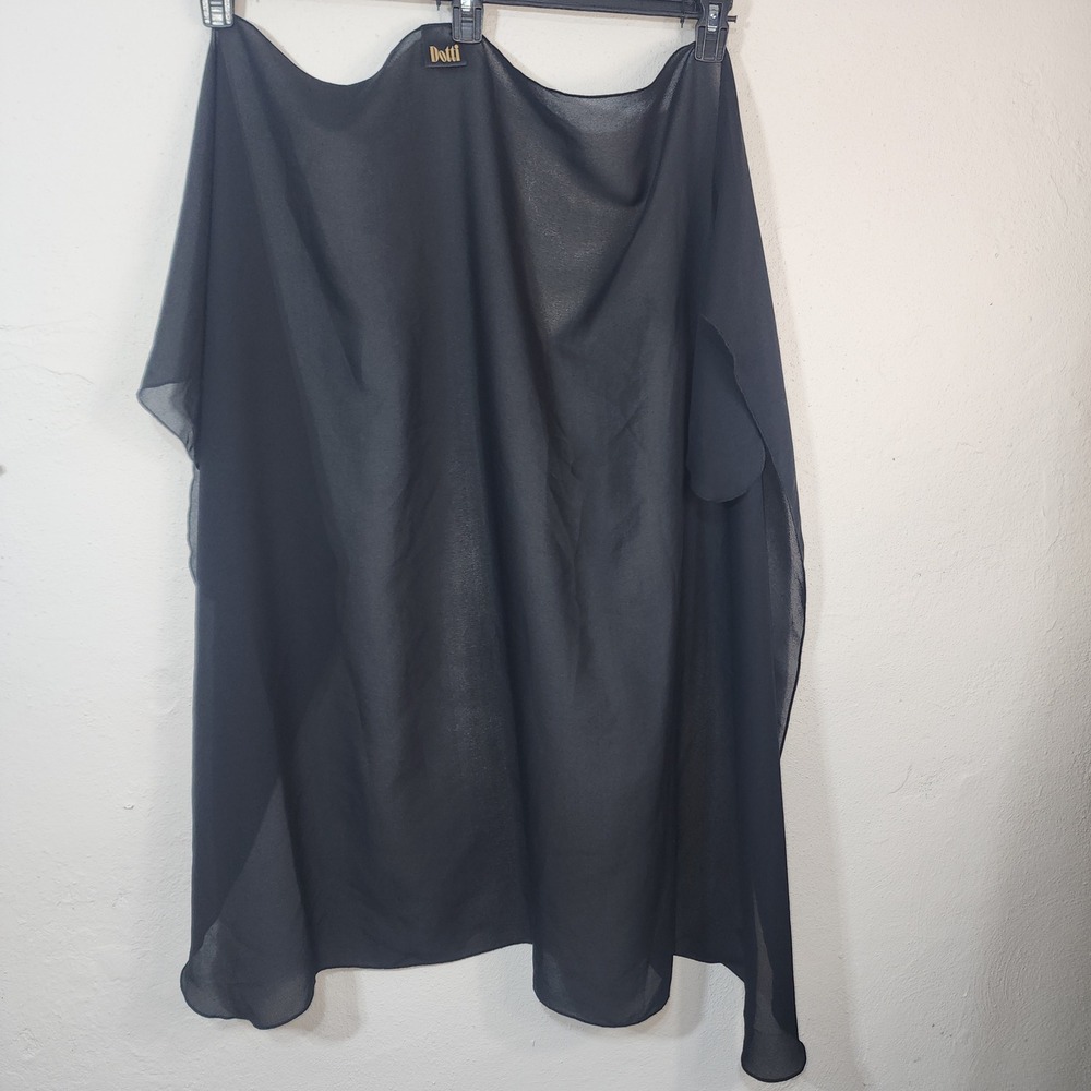 Dotti sarong swim cover-up Wrap OS Black Chiffon Sheer Lightweight Drape